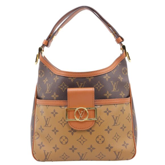 Louis Vuitton  Dauphine Monogram Reverse Canvas Hobo Shoulder Bag Brown - Picture 1 of 13